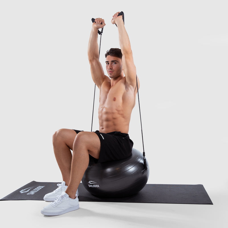 Exercise ball with ribbons