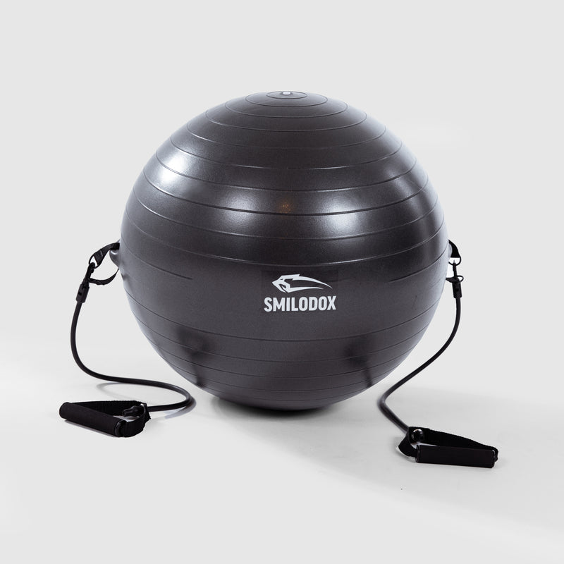 Exercise ball with ribbons